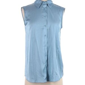 Blue Maison d'Amelie Sleeveless Blouse, Size XS